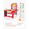 VEVOR Kids Grocery Store Playset, Wooden Play Store with Shopping Bag, Kids Supermarket Pretend Play Toy Set with Conveyor Belt, Scanner