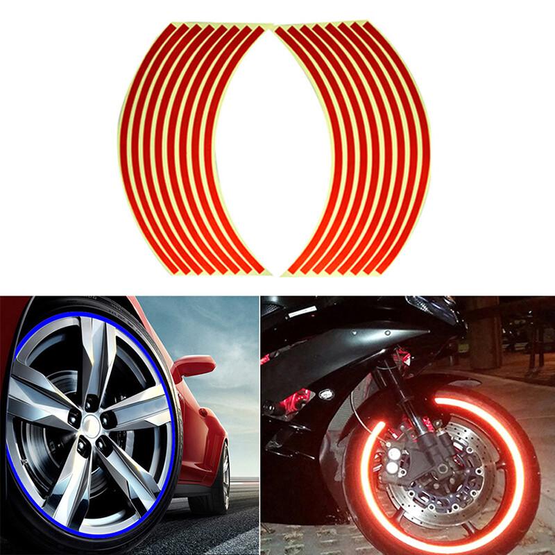 Red Reflective Rim Stripe Wheel Tape Decal Stickers For Yamaha YZF R1 R6 FZ1 R6