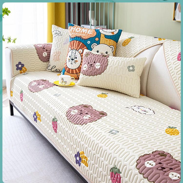 Private Custom Latex Sofa Cushion Summer Summer Nordic Simple Non-Slip Mat Cushion Full Cover Cloth Backrest Towel