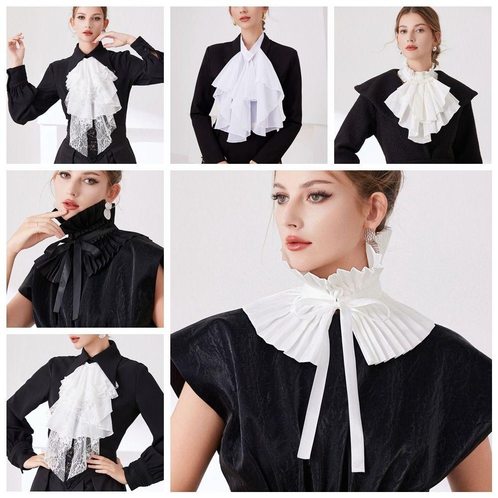 Vintage Lace Collar Detachable Elizabethan Neck Ruff Ruffled Collar Historical Reenactment