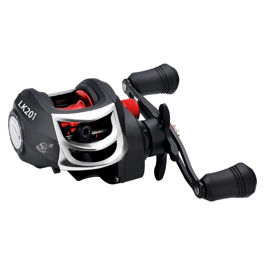 Baitcasting Reel for Salt and Freshwater Magnetic Gear Max Drag Force Bass Fishing Fishing, Brake, 7.21 Ratio, 17+1BB, 8kg, Lightweight, Left/Right