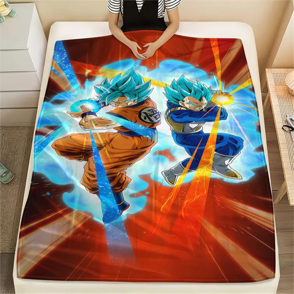 Dragon Ball Super Print Flannel Blanket, Versatile Use for Sofa Bed Chair, Picnic Travel, Warm Bedroom Decor -HE5