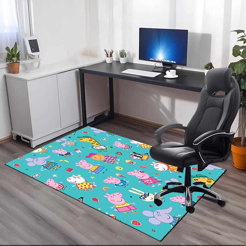 Peppa Pig Printed Carpet, for Office Chair Living Room Bedroom Kitchen Room Decor Gifts.