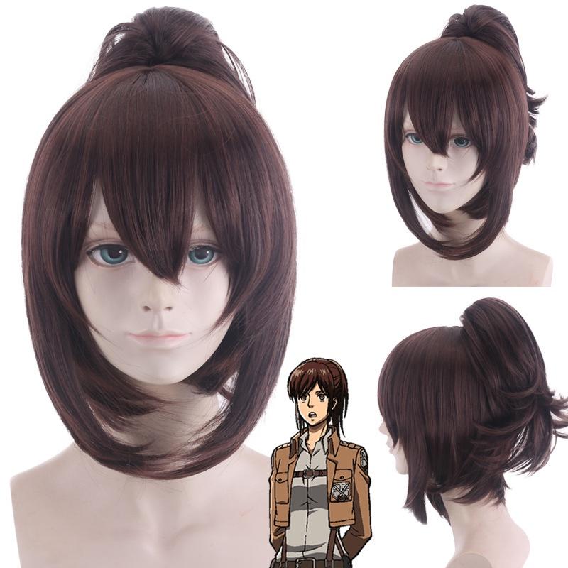 Cos Synthetic Short Hair Wig For Attack On Titan Characters High Temperature Fiber