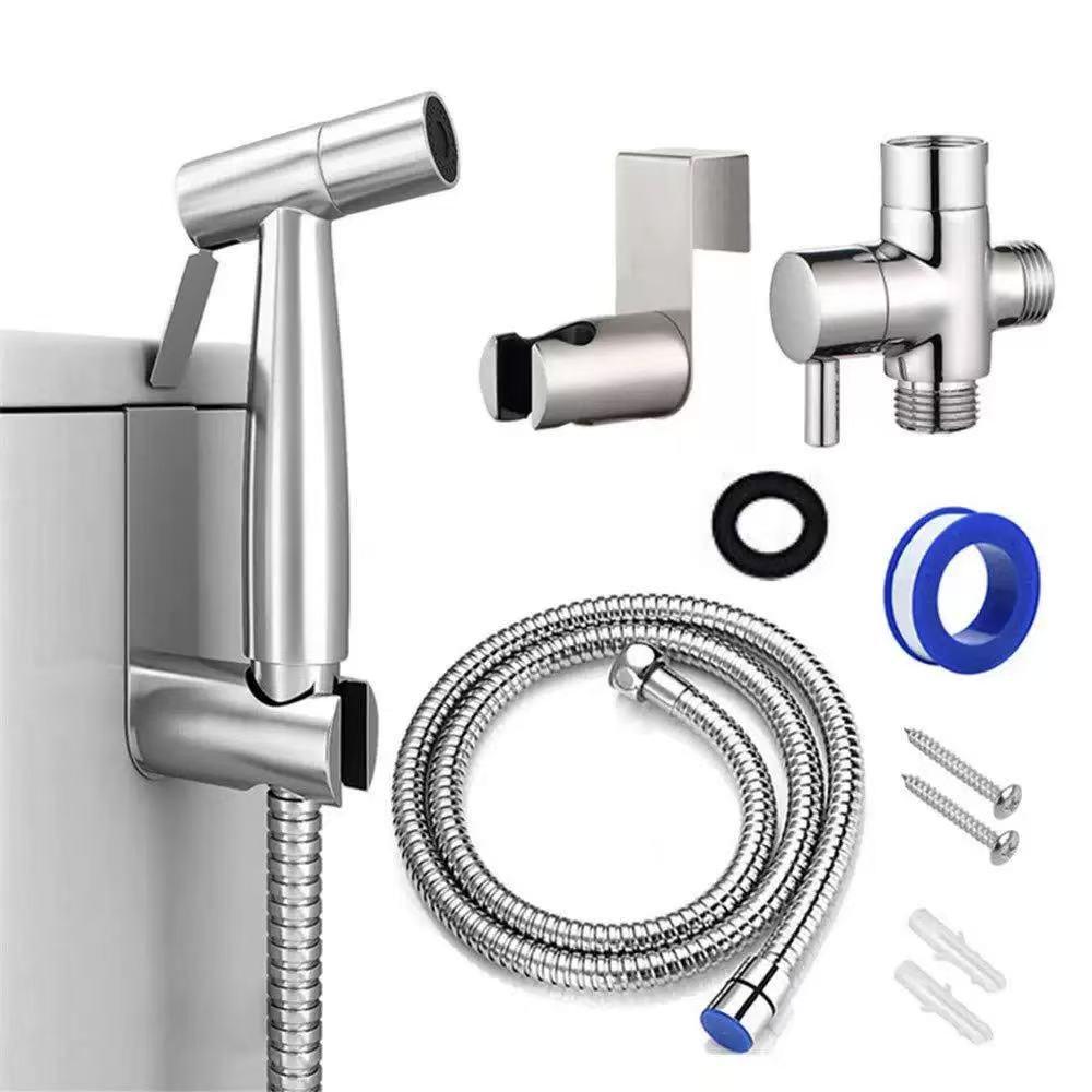 High-Pressure Bidet Sprayer Set with Stainless Steel Valve