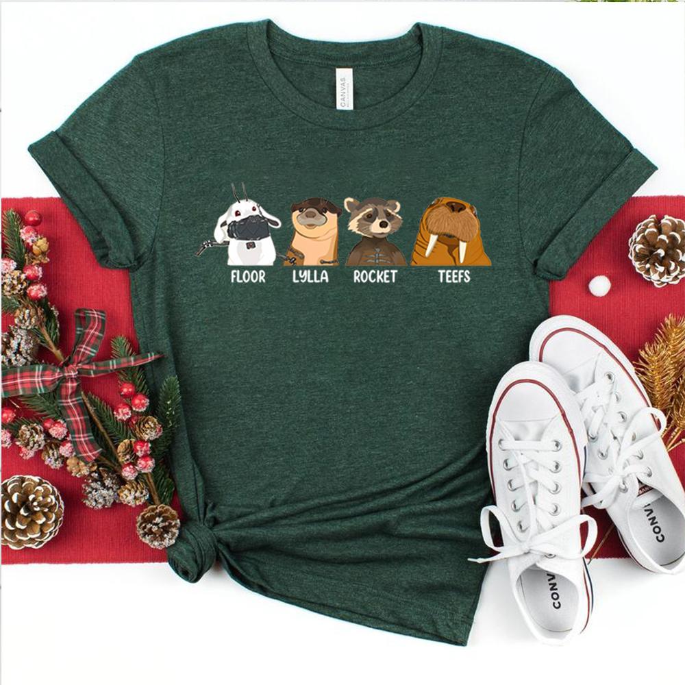 Retro Lylla Teefs Floor Rocket Graphic Tee James Gunn Superhero Movie GOTG 3 Tee Raccoon Rocket and Friends Tshirt Casual Tops
