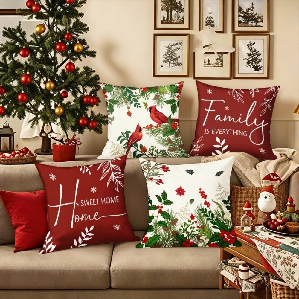 2D Printed Christmas Pillow Covers Tree Snowman Pillow Cover Party Supplies Xmas Pillowslip Sofa