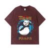 275 GSM Washed T-shirts 100% Cotton Jujutsu Kaisen V62 Panda Print Unisex Heavy Cotton T Shirt