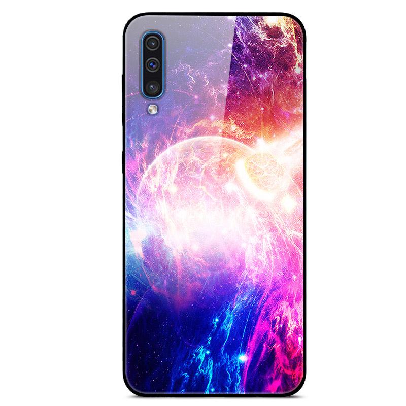 For Samsung A50 Case A51 Tempered Glass Planet Space Cover Glass Back Case for Samsung Galaxy A50S A51 A50 A 50 Fundas Coque