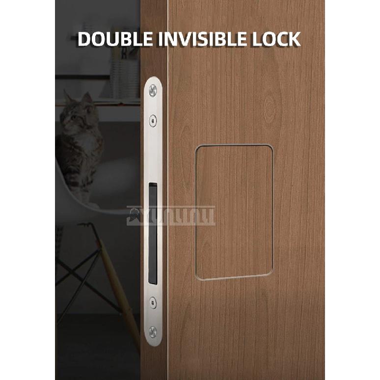 Invisible Room Door Lock Press Type Concealed Handle Hidden Outward-Opening Wooden Magnetic Door Handle Door Lock 2025 NEW