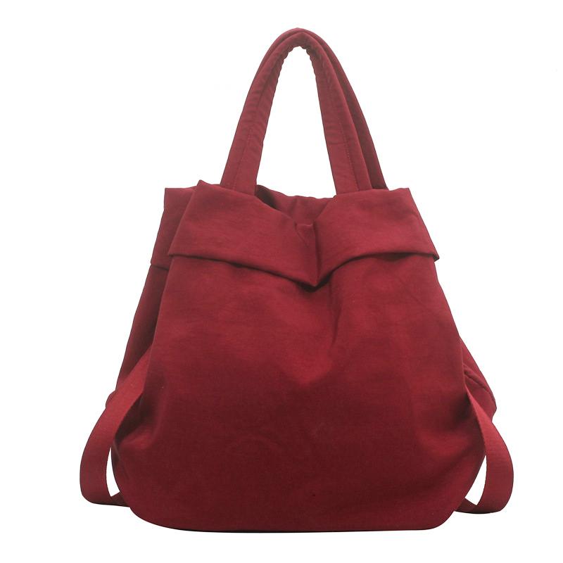 

Women s Casual Bag Ultra Light And Large Capacity Bag Nyl Cloth Handbag Student Class Shoulder Crossbody Bag 35cmX32cmX18cm бордовий