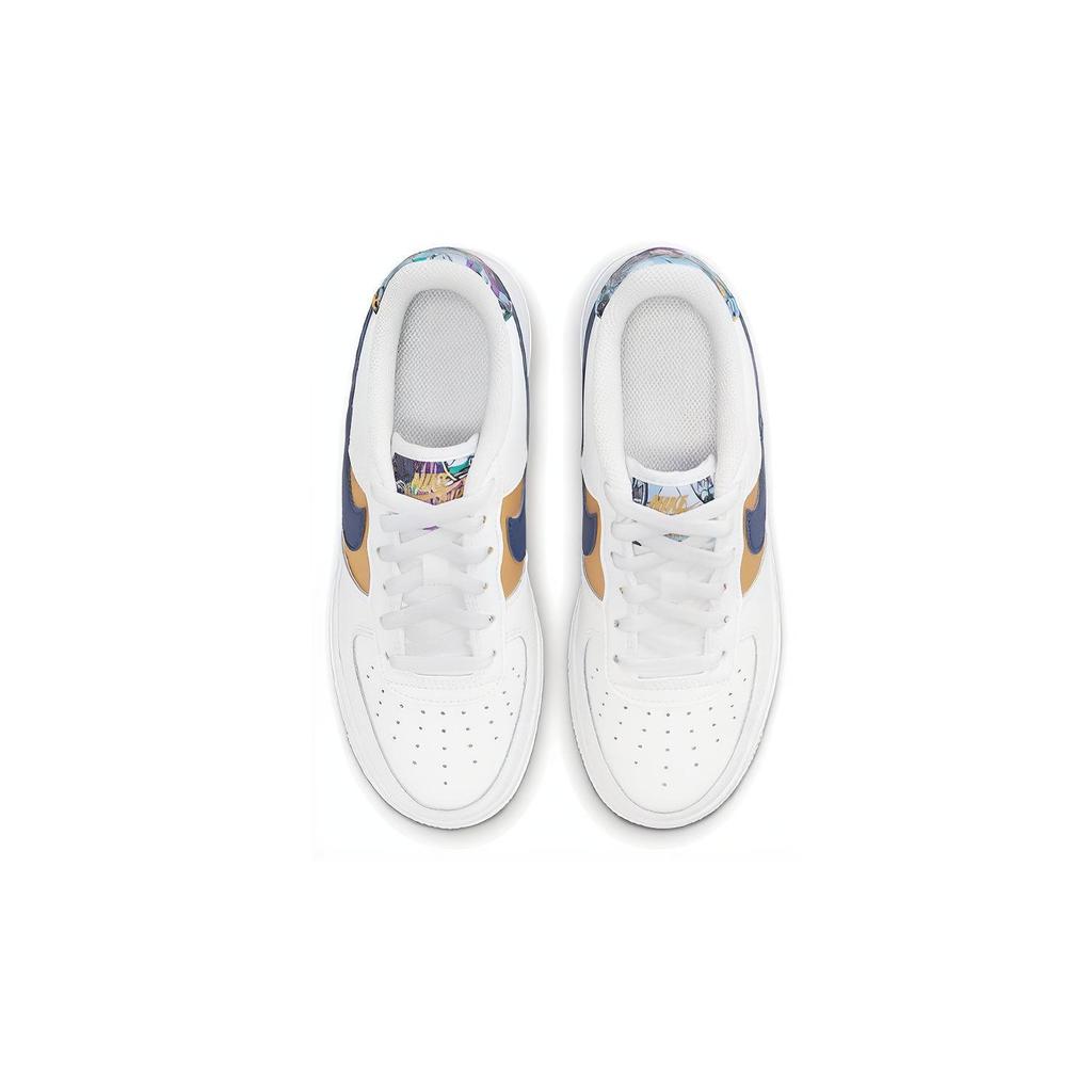 Nike Air Force 1 Low '07 LV8 White Blue Void Metallic Gold GS DM3089-100