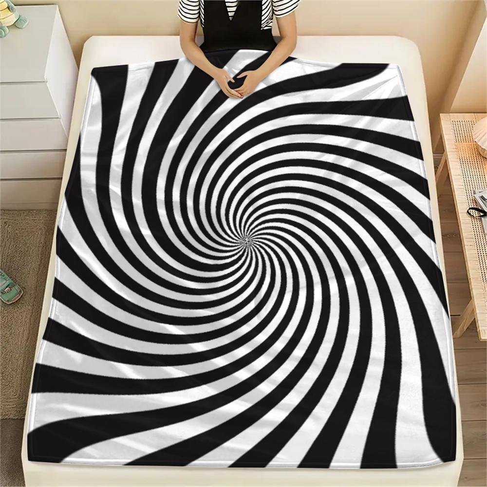 

1Pc Illusory Graphics Print Flannel Blanket, High quality Comfortable for All Seasons, Home Decor, Warmth and Comfort, Perfect for Christmas Gifts W26 80cm x 120cm