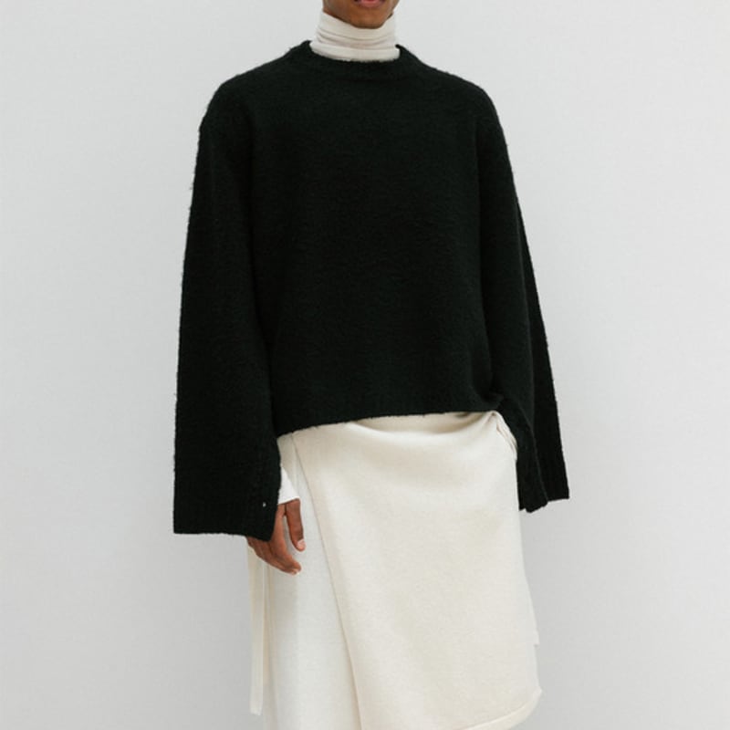 UMARMUNG COLLECTION Super Fine Merino Layering Wrap Skirt_Snow