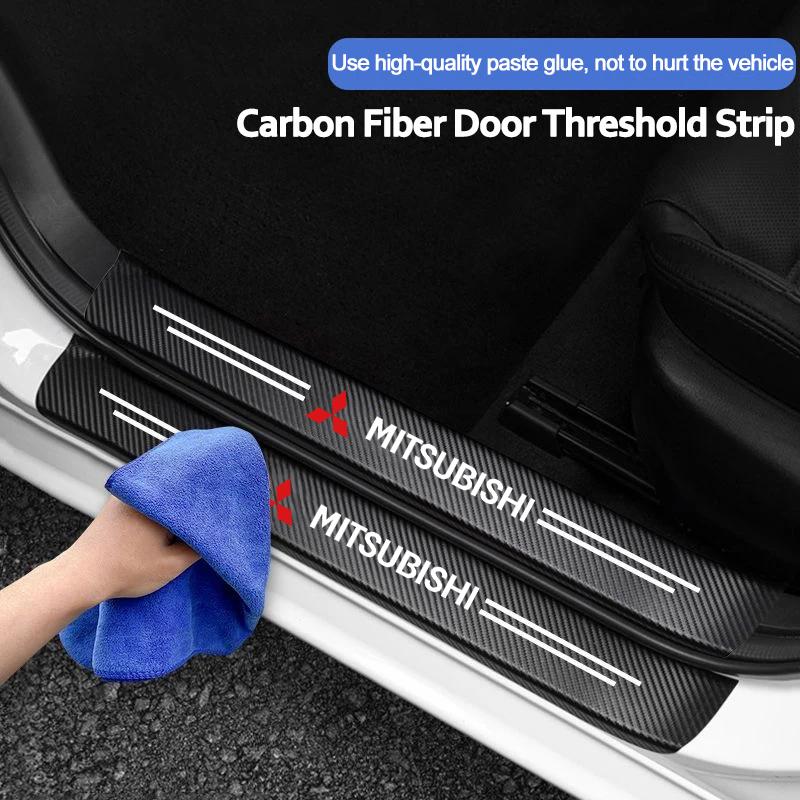 5/4 /1PCS Car Door Threshold Cover Stickers Accessorie For Mitsubishi Eclipse Lancer Outlander Pajero ASX Colt L200 Lancer Star
