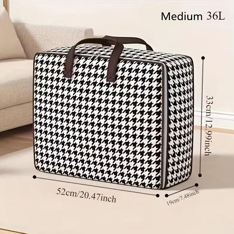 1pc Non-woven Fabric Quilt Storage Bag Large Capacity Portable Luggage Bag Foldable With Handle Packing Bag Clothes Organizer