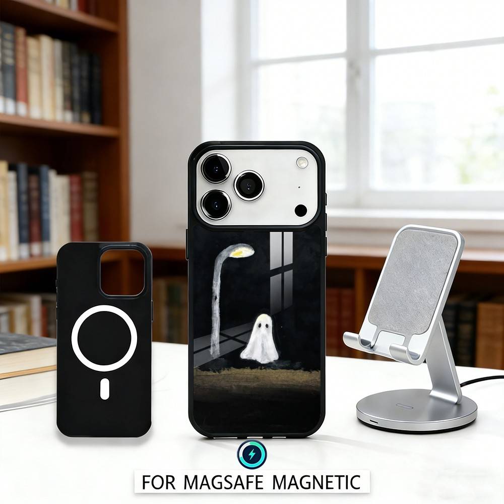 

O-Oil Painting C-Cute G-Ghosts Lovely Phone Case For iPhone17,16,15,14,13,12,Pro,Max,Magnetic For Magsafe Wireless Charging iPhone14