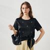 Kemeng Boka Embroidered Silk T-Shirt for Women
