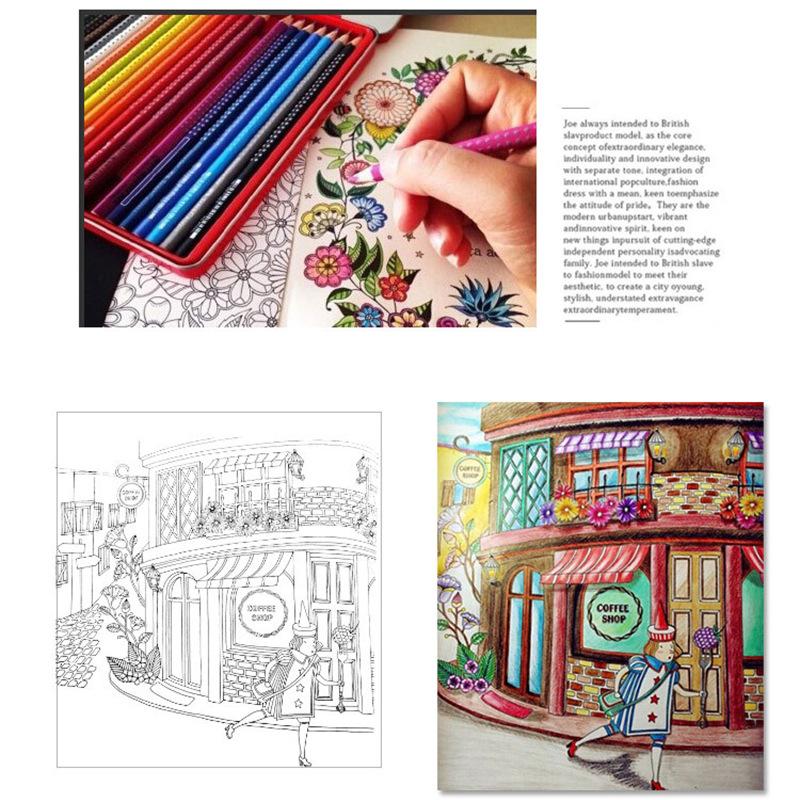 1PC Enchanted Forest Decompression Coloring Book Adult Large Size  Doodle Drawing Hand-painted Coloring Book