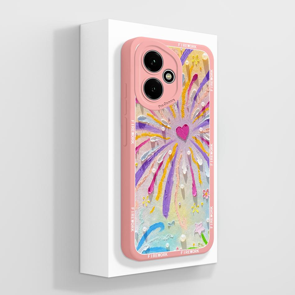 For Honor 400 Lite Case For Honor 400 Pro 5G Painted Flower Back Cover Full Protection Soft Funda Liquid Silicone Phone Housing