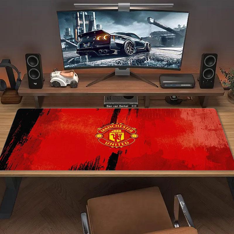 Manchester United F Large Size Mouse Pad Large Gaming Table Cushion Non-slip Laptop Tablet Big Mousepad XXL Mat Mini PC Playmat With Lock edge