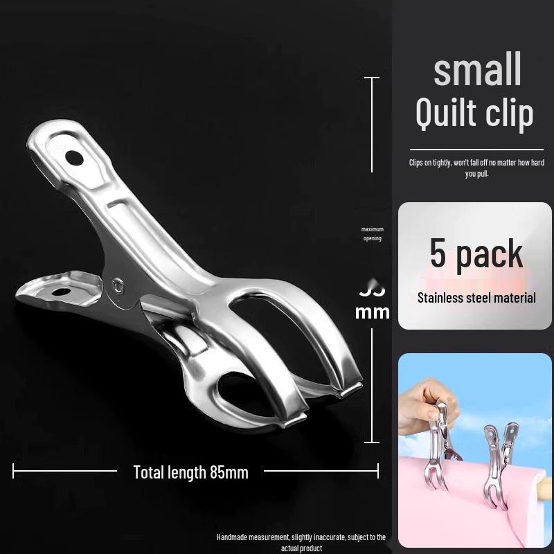 

Windproof Stainless Steel Clothes Drying Rack with Large Clips for Socks and Quilts