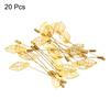 uxcell Leaf Brooch Pins, 85mm Metal Tray Stick Lapel Pins with Long Needle Clips for Women and Men, Badges, Scarves, Hats, Gold Tone, 20 Pieces