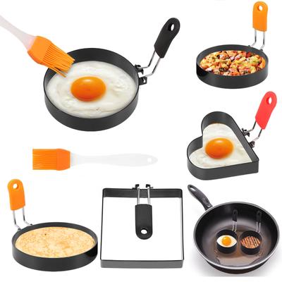 Edelstahl Spiegelei Form Quadratisch/Rund/Herz Pfannkuchen Maker Frühstück Backen Omelett Ring Kochwerkzeug Küchenzubehör Gadget