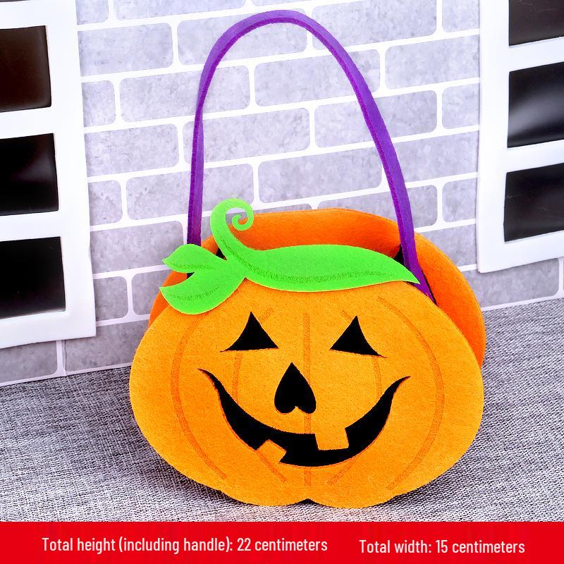 Halloween Pumpkin Trick-or-Treat Children's Handbag - Handmade Small Gift Material Pack