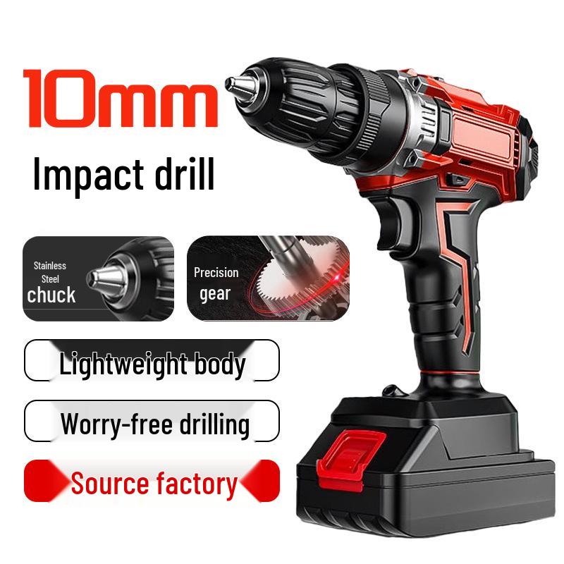 21V Multifunctional Handheld Electric Drill & Screwdriver with Lithium Battery for Home Renovation