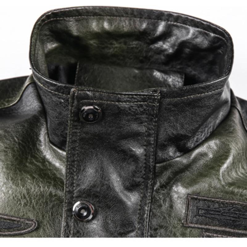 Men's Autumn and Winter Leather Jacket Large Size PU Baseball Jacket Motorcycle Jacket Men's Clothing
