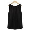 Sexy gefaltete ärmellose Chiffon-Blusen, lässige Tops, Damen-T-Shirt