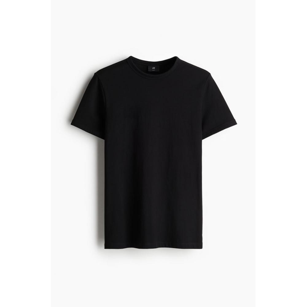 H M sliM FiT CoTTon T sHirT Black