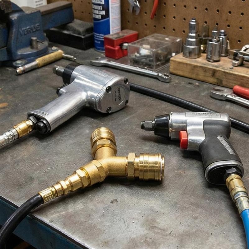 Y Splitters 1/4Inch Air Hose Quick Coupler Compressed Air Distributors 2 Way Air Switches Connectors Pneumatic Tees Joint