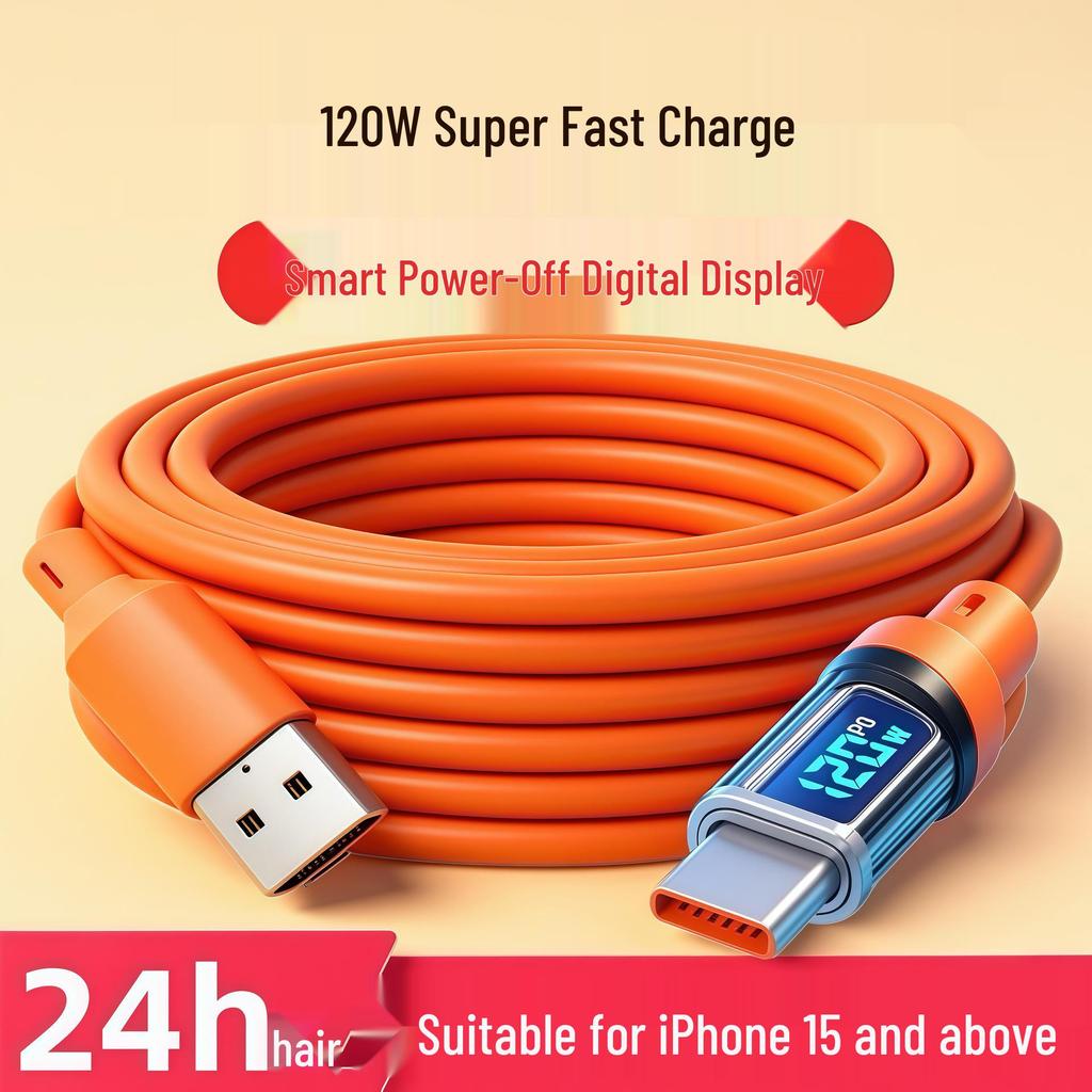 120W USB-C Super Fast Charging Cable for Apple, Huawei, Honor, Xiaomi