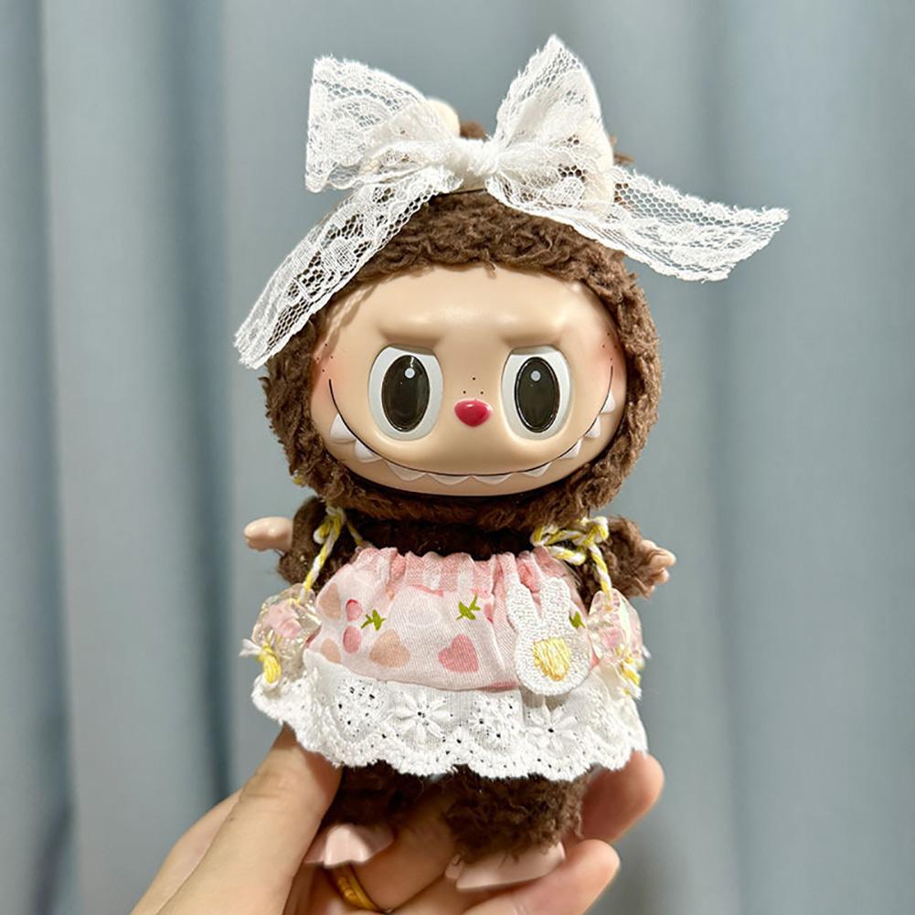 För 17cm Labubu Dockkläder Modekläder Huvtröjor Dockkläder Färgmatchning Huvtröjor Docktillbehör Söt Dekoration Små Kläder