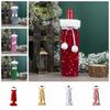 Cute Christmas Wine Bottle Bags Plush Ball Santa Claus Wine Bags Xmas Wine Bottle Cover  New Year