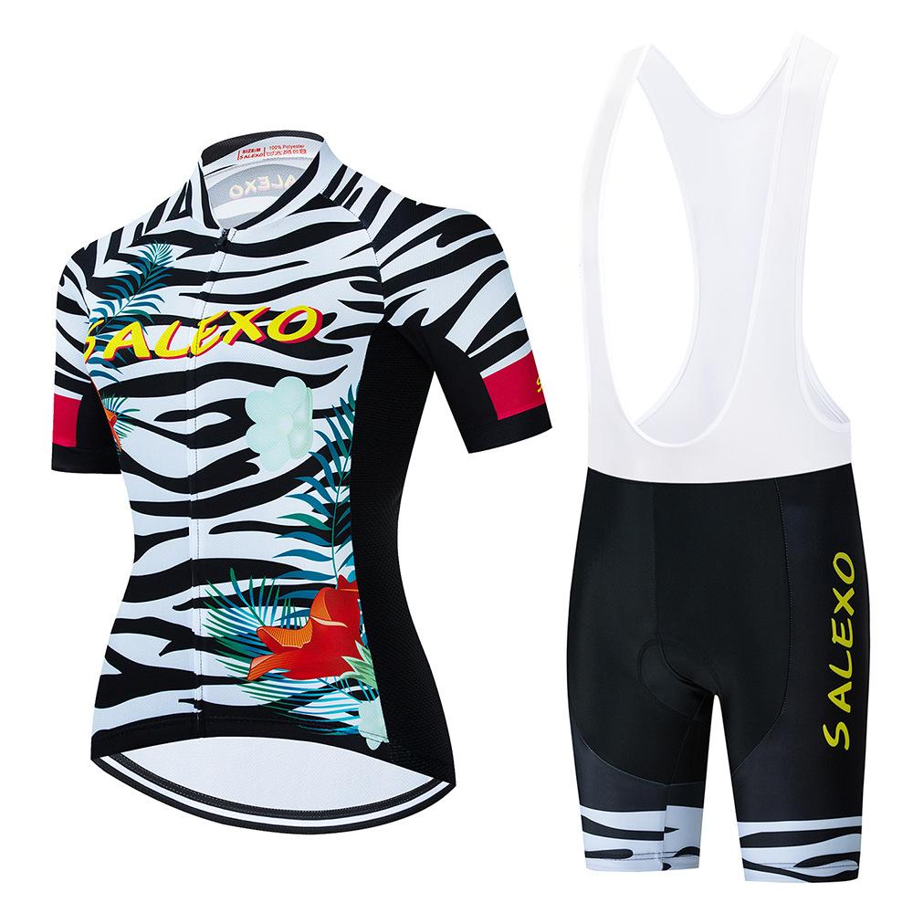 Women's Cycling Suit, Summer Short-sleeved Cycling Jersey, Tour De France Breathable Mountain Bike Suit Set
