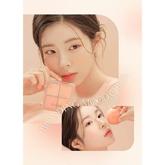 Daisy K Blending Mood Cheek Blush Palette / 4 Color Blusher Warm Tone Cool (03 Peach Blending)