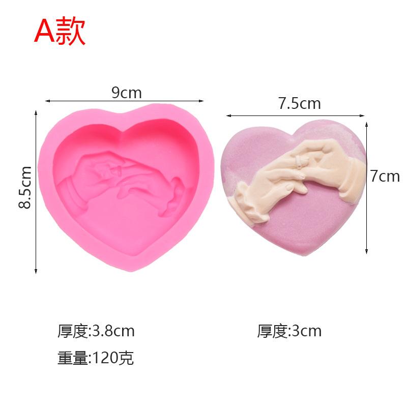 3D Heart-shaped Silicone Soap Mold DIY Love Candle Plaster Resin Crafts Making Tool Handmade Chocolate Cake Ice Cube Baking Mold