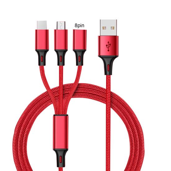 Charging Cord Retractable 3 In 1 1.2m Fast Charging Cable for Phone Tablet