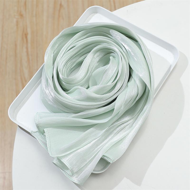 2025 Frühling/Sommer Damen Seidenschal: Leichter, einfarbiger Sonnenschutzschal