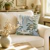 Elegant Asian Landscape Pillow Cover 40x40cm Oriental Chinese Art Bamboo Zen Decor Cushion Home Decor Accent