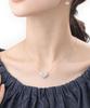 [VINGTAINE] Pave Heart Necklace, Slide Adjuster, Slider Chain, Pave Design, Cute C2-47-G
