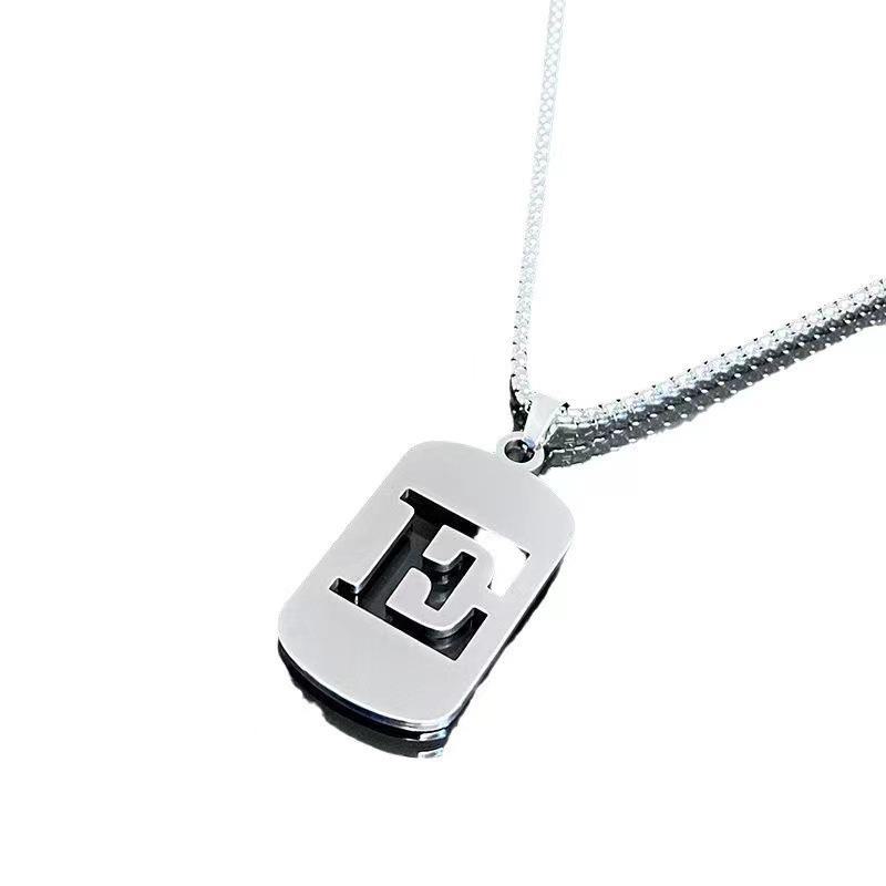 26-Letter Titanium Steel Necklace: Unisex Student & Couple Accessory - Minimalist, Trendy Design