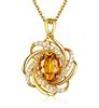 Real 18K Gold 2 Carats Topaz Pendant Women Luxury Yellow Gemstone 18 K Gold Necklace Crystal Jewelry Pendant Womens Accessoires