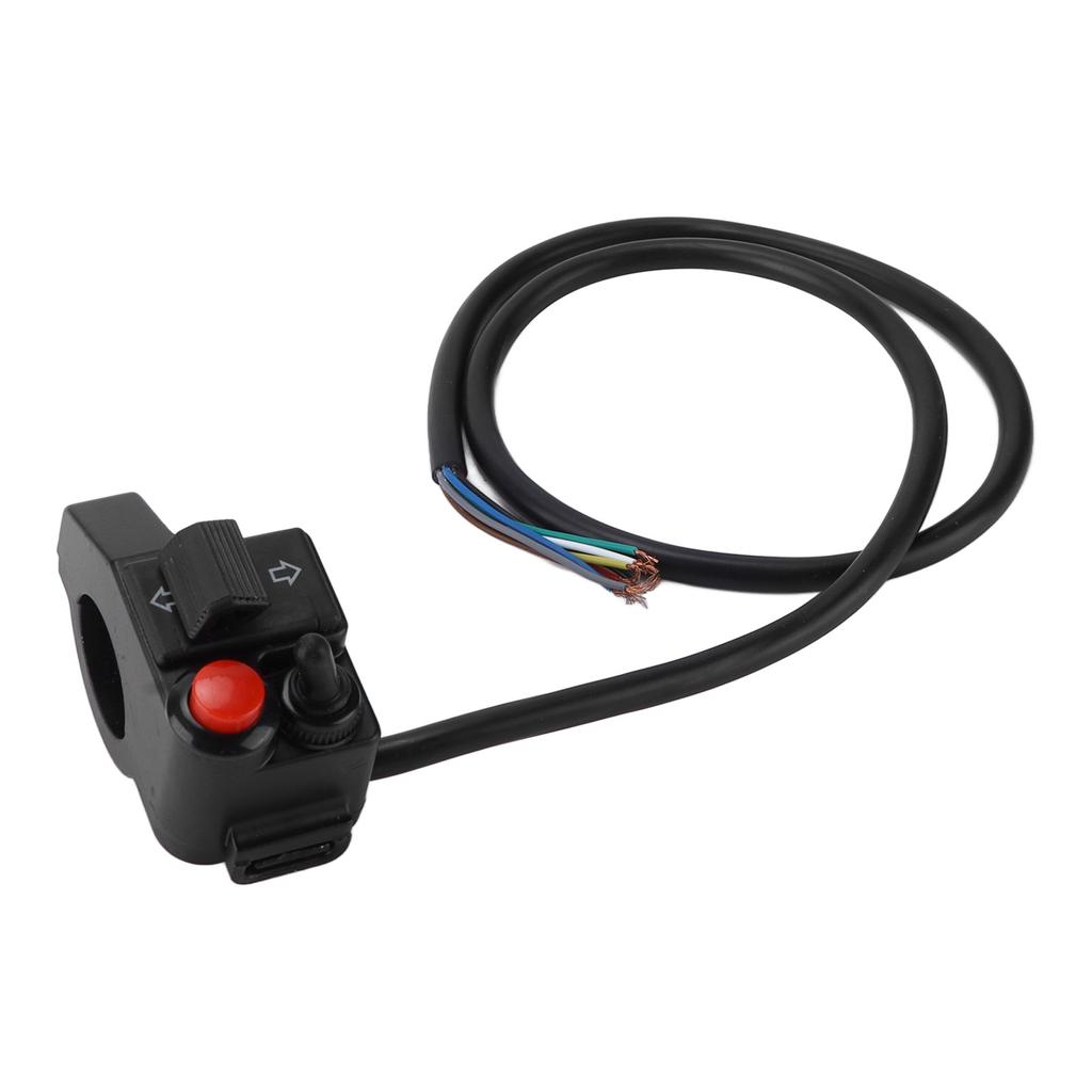 22mm Left Motorcycle 7/8inch Handlebar Switch 3 in 1 Horn Turn Signal High Low Beam Push Button