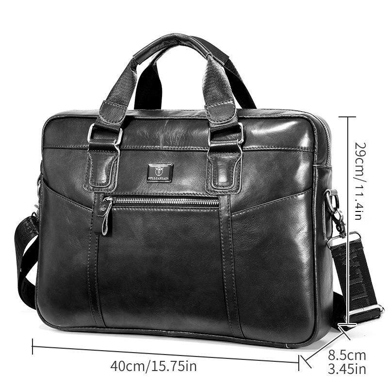 Brand Men's Bag Briefcase 100% Genuine Leather Handbags 15 Inch laptop bag Men's casual shoulder crossbody bags Messenger bag