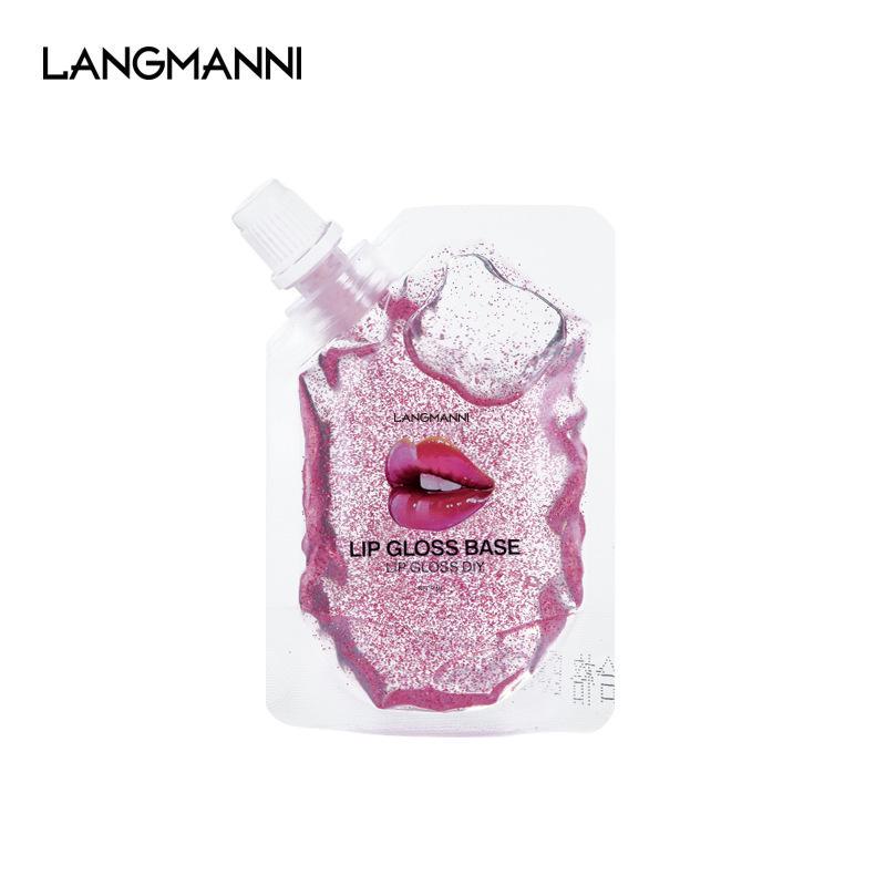 Langmanni DIY Lip Gloss Base Gel Raw Material Glitter Pearlescent