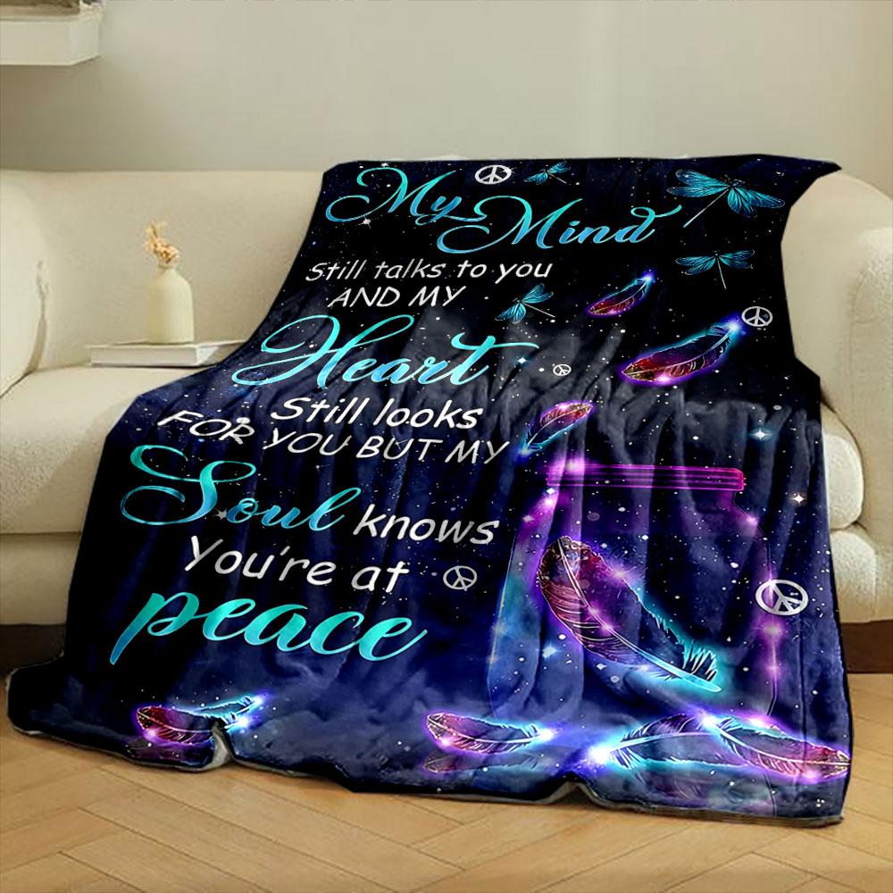 My Mind Still Talks To You Memorial Blanket Bedroom Blanket for Livingroom Couch Lunch Break Soft Throw for Friend's Festival Gift